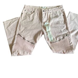 Blue Cult Jeans NEW light pink with zipper details size 38